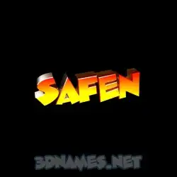 safen in Black Background style - 3D name wallpaper