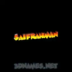 saifrahman in Black Background style - 3D name wallpaper