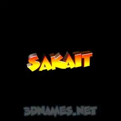 sakait in Black Background style - 3D name wallpaper