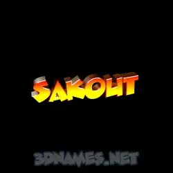 sakout in Black Background style - 3D name wallpaper