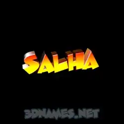 salha in Black Background style - 3D name wallpaper
