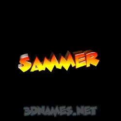 sammer in Black Background style - 3D name wallpaper