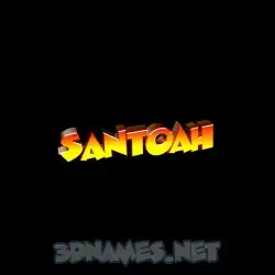 santoah in Black Background style - 3D name wallpaper