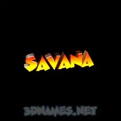 savana in Black Background style - 3D name wallpaper
