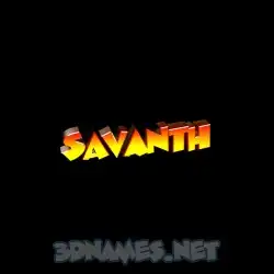 savanth in Black Background style - 3D name wallpaper
