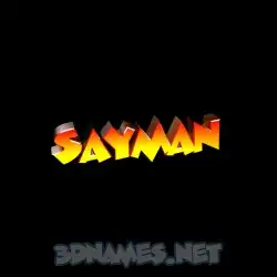 sayman in Black Background style - 3D name wallpaper