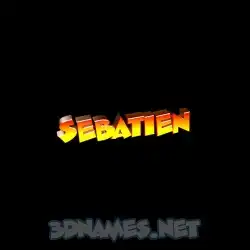 sebatien in Black Background style - 3D name wallpaper