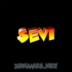 sevi in Black Background style - 3D name wallpaper