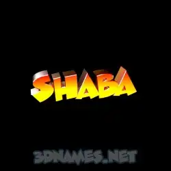 shaba in Black Background style - 3D name wallpaper