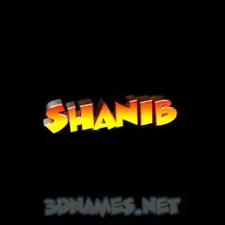 shanib in Black Background style - 3D name wallpaper