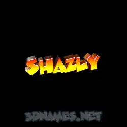 shazly in Black Background style - 3D name wallpaper