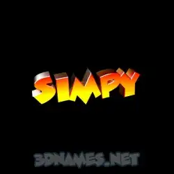 simpy in Black Background style - 3D name wallpaper