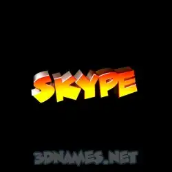 skype in Black Background style - 3D name wallpaper