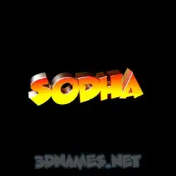 sodha in Black Background style - 3D name wallpaper