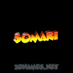 somari in Black Background style - 3D name wallpaper