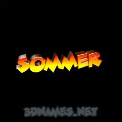 sommer in Black Background style - 3D name wallpaper