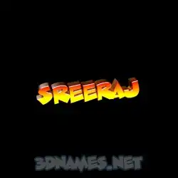 sreeraj in Black Background style - 3D name wallpaper