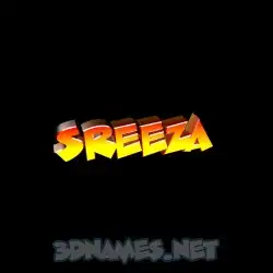sreeza in Black Background style - 3D name wallpaper
