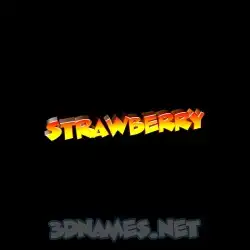 strawberry in Black Background style - 3D name wallpaper