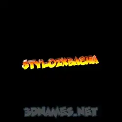 stylozxbacha in Black Background style - 3D name wallpaper