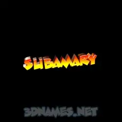 subamary in Black Background style - 3D name wallpaper