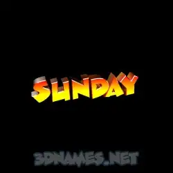 sunday in Black Background style - 3D name wallpaper