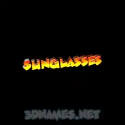 sunglasses in Black Background style - 3D name wallpaper