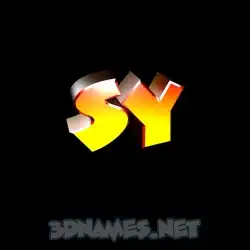 sy in Black Background style - 3D name wallpaper