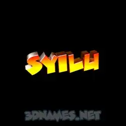 syilu in Black Background style - 3D name wallpaper