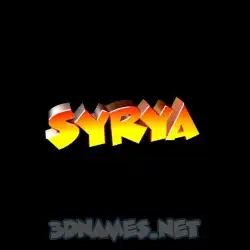 syrya in Black Background style - 3D name wallpaper