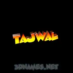 tajwal in Black Background style - 3D name wallpaper