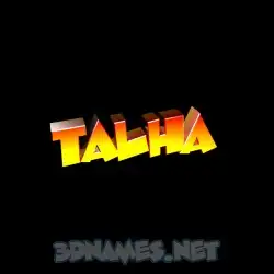 talha in Black Background style - 3D name wallpaper