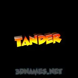 tander in Black Background style - 3D name wallpaper