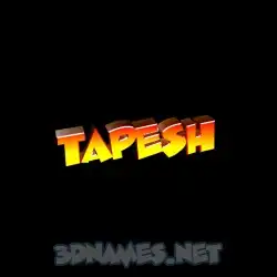 tapesh in Black Background style - 3D name wallpaper