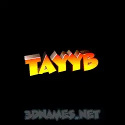 tayyb in Black Background style - 3D name wallpaper