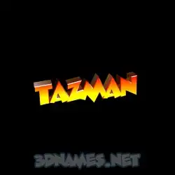 tazman in Black Background style - 3D name wallpaper