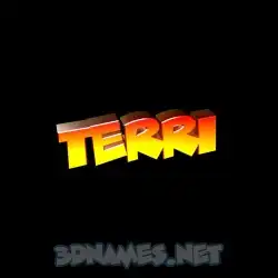 terri in Black Background style - 3D name wallpaper