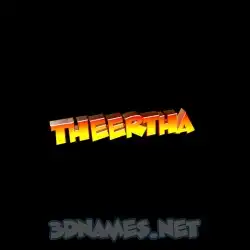 theertha in Black Background style - 3D name wallpaper
