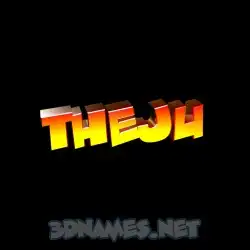 theju in Black Background style - 3D name wallpaper