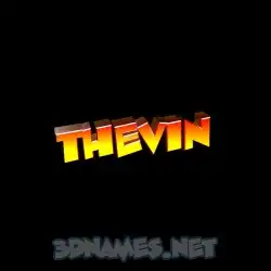 thevin in Black Background style - 3D name wallpaper