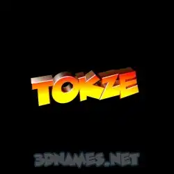 tokze in Black Background style - 3D name wallpaper