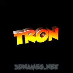 tron in Black Background style - 3D name wallpaper