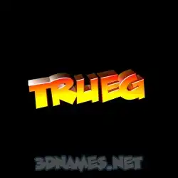 trueg in Black Background style - 3D name wallpaper