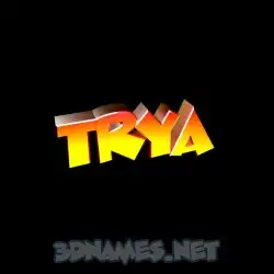 trya in Black Background style - 3D name wallpaper