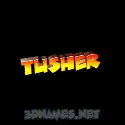 tusher in Black Background style - 3D name wallpaper