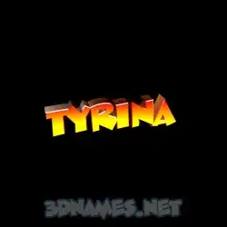 tyrina in Black Background style - 3D name wallpaper