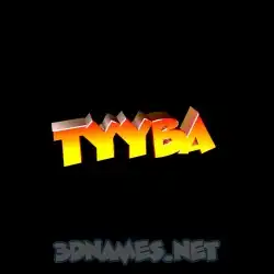 tyyba in Black Background style - 3D name wallpaper