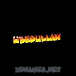 ubedullah in Black Background style - 3D name wallpaper