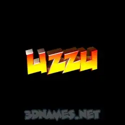 uzzu in Black Background style - 3D name wallpaper