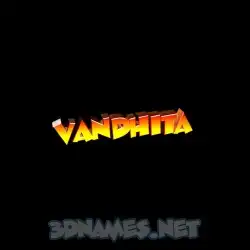 vandhita in Black Background style - 3D name wallpaper